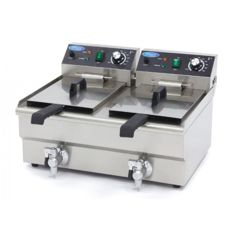 Olajsütő 2x10 literes, leeresztővel